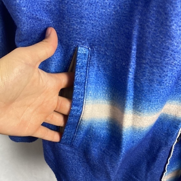 Free People Printed Ruby Jacket - Deep Sea Combo Blue Shacket - NWT Size Small - Picture 10 of 16